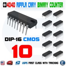 10PCS CD4040 4040 Ripple-Carry CMOS 12-Stage Binary Counter/Divider IC USA