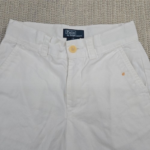 Polo Ralph Lauren Shorts Boys 6 White Flat Front Chino - Picture 3 of 11