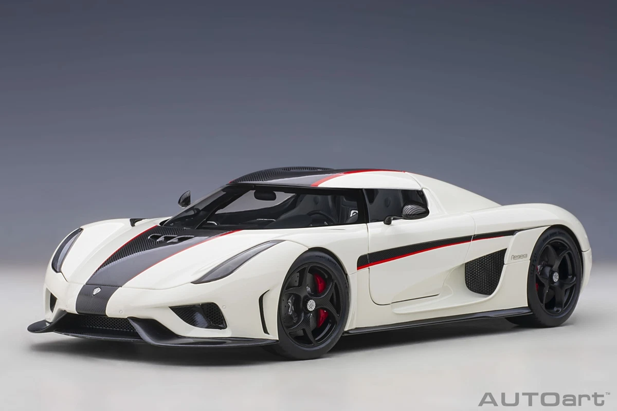 AUTOart 79027 1 18 Koenigsegg Regera Arctic White Carbon With Red Accents