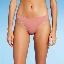 Juniors' Ribbed Cheeky Bikini Bottom Xhilaration Mauve Size XS 00