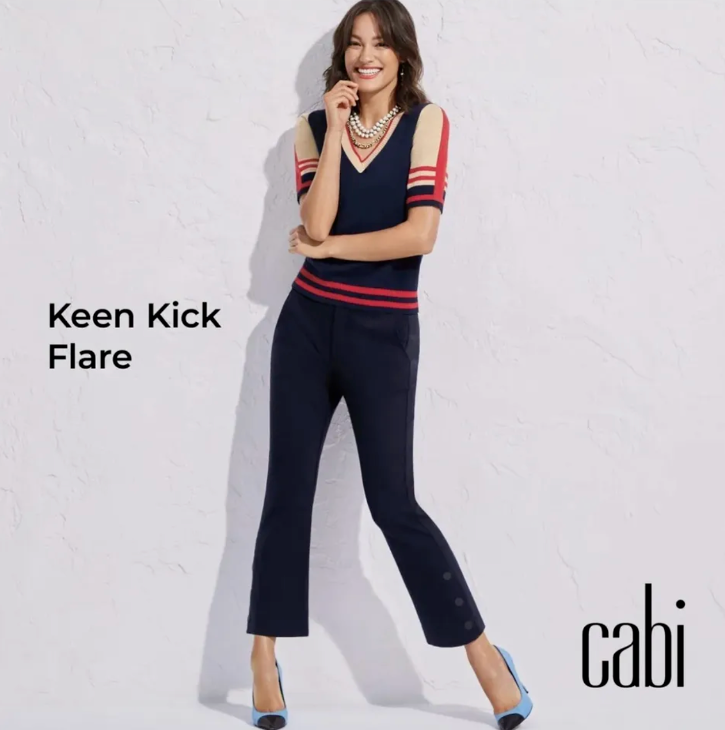 Cabi nuovo con etichette Keen Kick Flare #6043 blu navy 0 16 era $136
