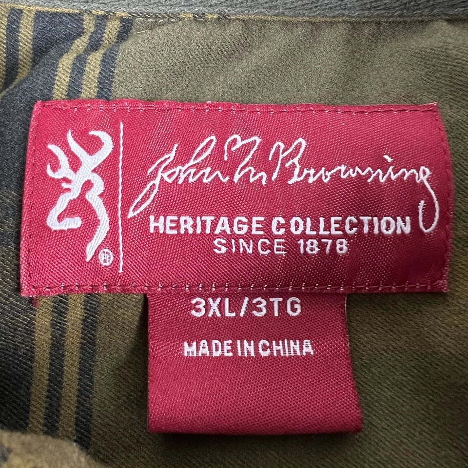 John M Browning Heritage Collection Flannel Shirt Plaid Outdoor Men Size 3XL - Image 3 of 4