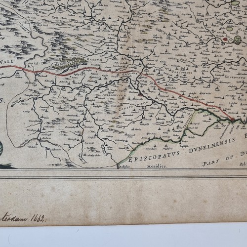 Johan Blaeu Coloured Map Engraving Of Northumbria & Scottish Border C.1662 - 第 10/16 張圖片