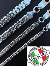 Real Dollar Cuban Link Chain Or Bracelet Solid 925 Sterling Silver ITALY 2.5-6mm