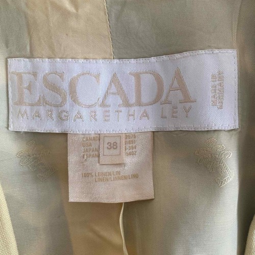 Vintage ESCADA Margaretha Ley 1980s Linen Savannah Print Blazer 38 Mob Wife RARE - Picture 2 of 8