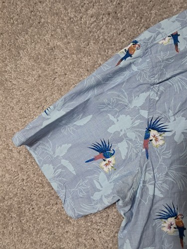 Billabong Hawaiian Shirt Adult XL Blue Birds Floral Casual Men - Picture 4 of 11
