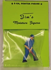 Man Shovel Figure, O O-27 Gauge, Made In USA, Hand Painted, Metal Figure