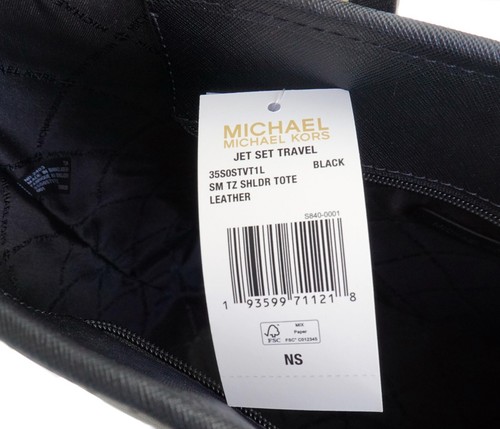 Sac Michael Kors sac à main Jet Set Travel SM TZ Shldr mort noir argent neuf - Photo 13 sur 13