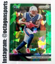 2018 PANINI PRIZM CRACKED ICE GREEN SONY MICHEL RC! 1/75! 1/1! FIRST ONE!