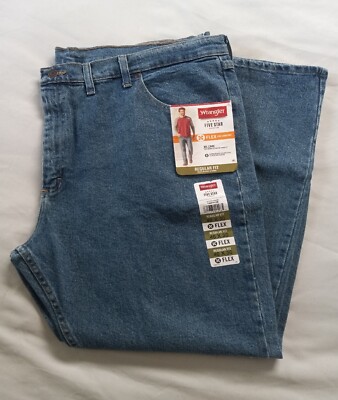 Wrangler Flex Regular Fit Men s Jeans Blue 5 Star Premium Denim Size 46x30 NWT