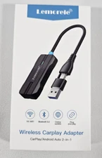 Mini Wireless CarPlay Android Auto Adapter Plug & Play Low Latency Convert Wired