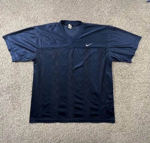 Vintage Nike Blank Football Jersey Adult Large Blu