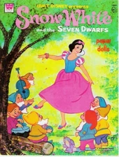 VINTAGE UNCUT 1972 SNOW WHITE & THE SEVEN DWARFS PAPER DOLLS~#1 TOP REPRODUCTION