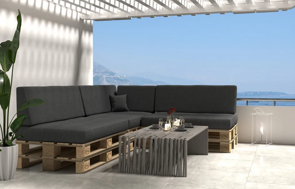 Palettenkissen mit abnehmbarem Bezug Set 120 x 80 Palettenpolster Sitzkissen - Bild 2 von 4