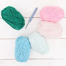 ThreadArt Chenille Yarn Set -Spring Morning- Crochet Knitting 50 Gm 60 yd Skeins