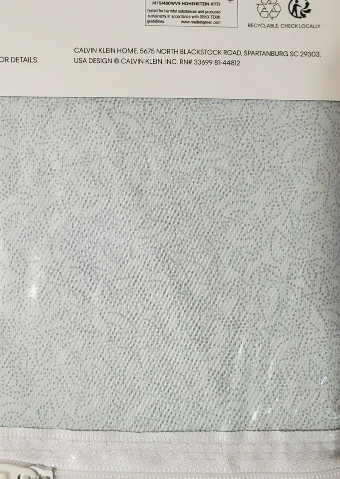 Fundas de almohada Calvin Klein King gris claro azul floral punto alfiler 100 % algodón peinado Foto 4 de 4