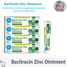 First Aid Bacitracin Zinc Ointment 1oz -4 Oz Tub, Relief Diaper Rash, Dermatitis