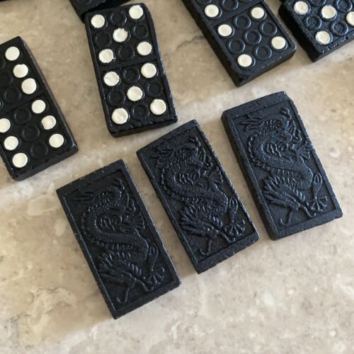 Vintage - Double Six Dominoes Set of 28 Tiles With Wooden Box, lid & Instns. - Picture 13 of 13