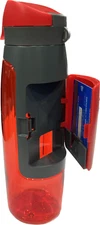 Sports Water Bottle with Storage Compartment (Red)