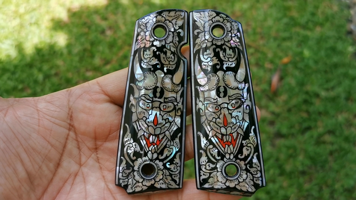 TAURUS PT 1911 FULL SIZE GRIPS COLT KIMBER PEARL BLACK ART