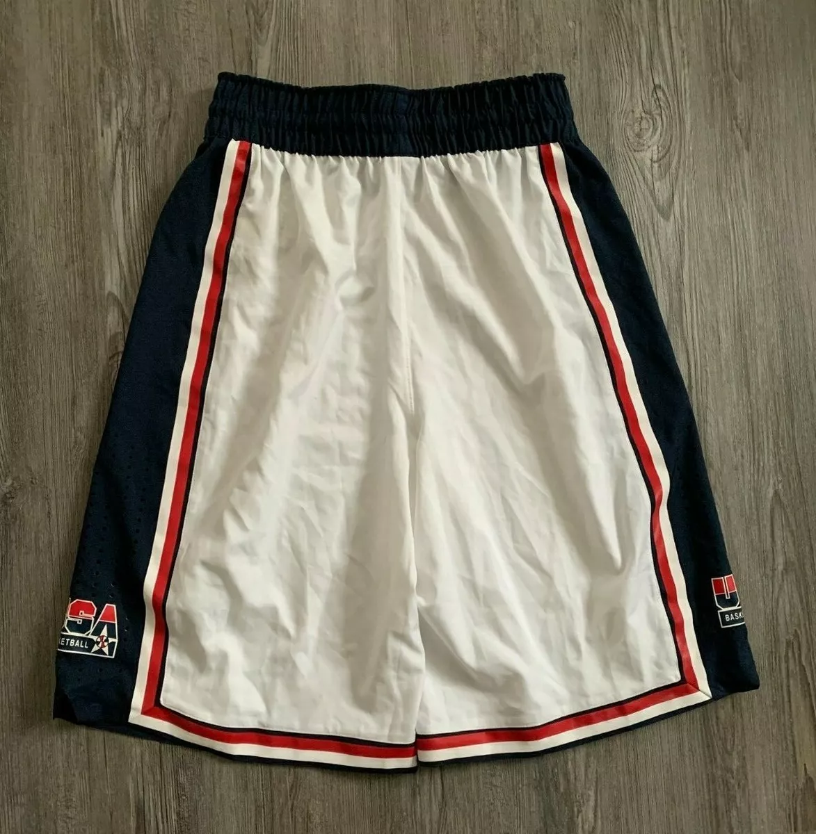 Men s Nike Team USA Olympic 1992 Dream Team White Dri Fit Basketball Shorts M