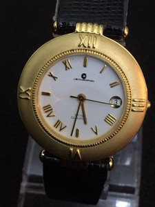 Jb Champion Hey Ladies Watch White Face Date Roman Numbers 35mmblack Leather Ebay