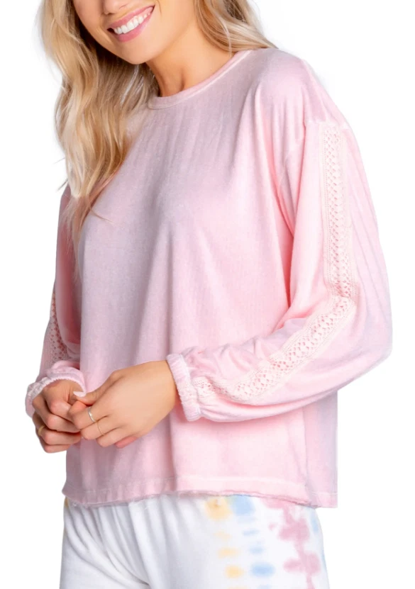 PJ Salvage A2710 женский розовый закат крючком вставка французский махровый топ размер большой - Изображение 3 из 3