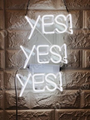 Yes! Yes! Yes! 14''x10'' Acrylic Neon Sign Lamp Light With Dimmer VSX