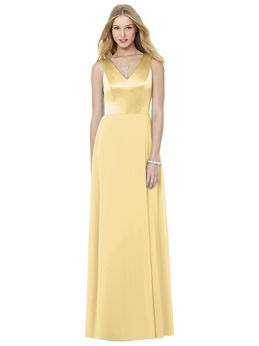 yellow bridesmaid dresses dessy Très Chic Backless Knitted Brown Maxi Dress S main image 0