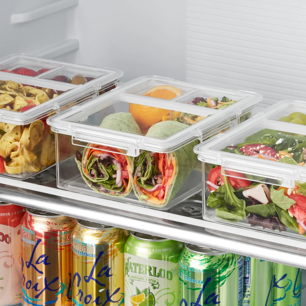 Bento Box Clear Food Storage Container, Set of 3,Durable BPA free clear plastic