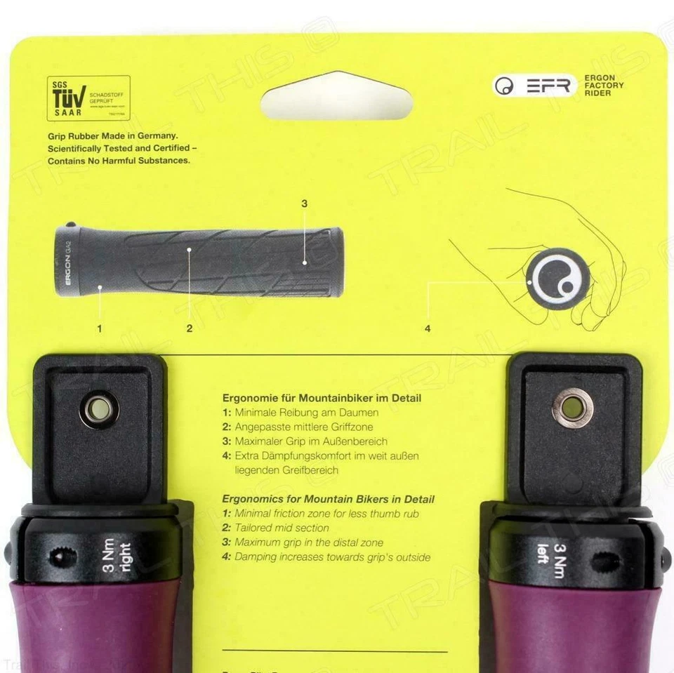 Empuñaduras de manillar Ergon GA2 Ergo con bloqueo para bicicleta MTB Trail Mountain Hybrid Foto 4 de 4