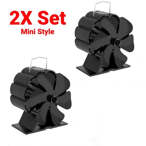 PYBBO Wood Stove Fan 5 Blades, Heat Powered Fireplace Fans For Log Burner Stove, Non Electric Silent Motors Operation Circulating Warm Air Fan With
