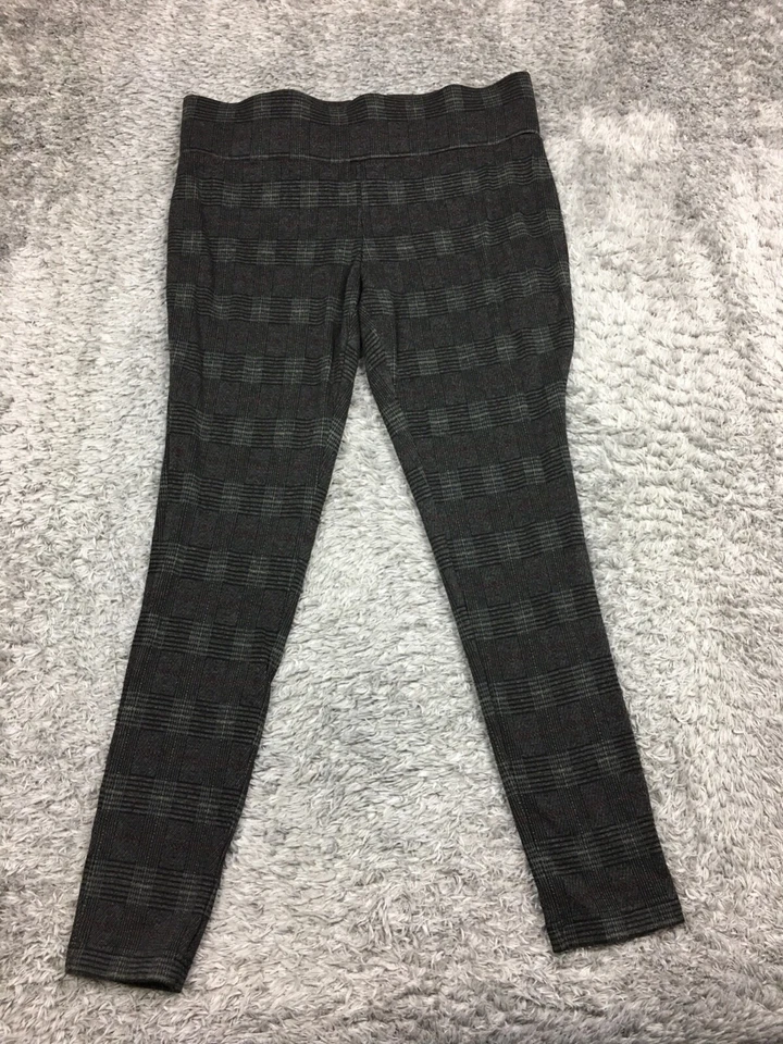 Tahari Leggings Womens Size Large Gray Plaid Skinny Rayon Stretch - Image 3 of 4