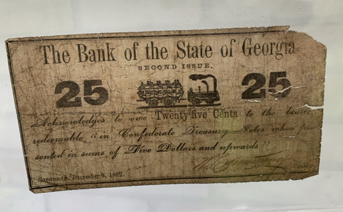 Planters Bank State of Georgia, antike Banknoten 1862 25, 50 Cents, 2 Dollar - Bild 3 von 10