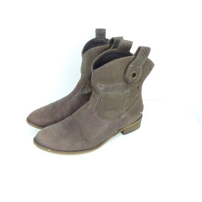 MALUO Stiefeletten Stiefel Boots Reptil-Optik Braun EUR 39