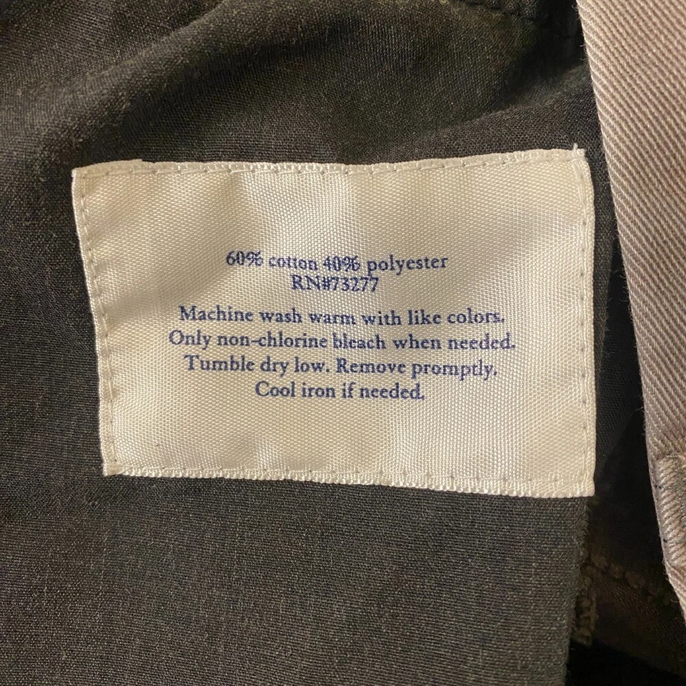 Croft & Barrow Khaki Pants Trousers Men's 44x32 Gray - Beige Relaxed Fit Cotton - Image 4 of 4