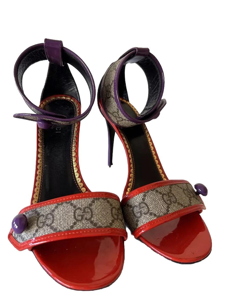 Sandales à talons aiguilles logo Gucci GG Supreme couleur mixte 37 dans boîte Gucci (2)