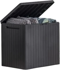 OUTDOOR STORAGE BINS 30 Gallon Resin Deck Box Container