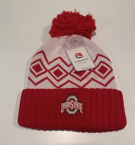 The Ohio State Buckeyes Adult Unisex Beanie Winter Pom Knit Ski Hat Logofit