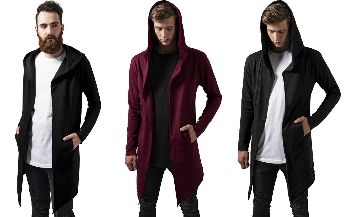 Urban Classics Jersey Cardigan Men\'s Jacket Long Hooded Open Edge Cardigan  | eBay