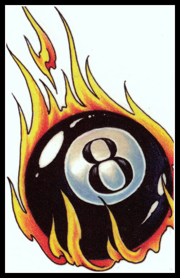 Flaming 8ball tattoo