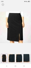 J. Jill Black Asymmetrical Midi Skirt with Si...