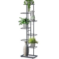 BlumenstäNder Metall Schwarz 142Cm 8 Ebenen Pflanzregal Loft Vilde 569811