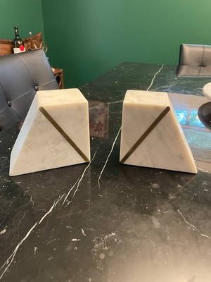 Marble Bookends with Gold Accent - Cork & Mill