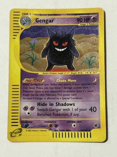 2002 POKEMON Expedition Gengar Holo Foil Rare 13/165 Very Affordable Ships Fast