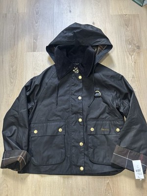 NWTs Barbour Reighton Wax Jacket. Black. Size 12US /16UK Women s $540 Retail