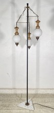 LAMPADA TERRA PIANTANA VINTAGE VETRO OPALINO OTTONE MARMO ART DECÒ SALOTTO EPOCA