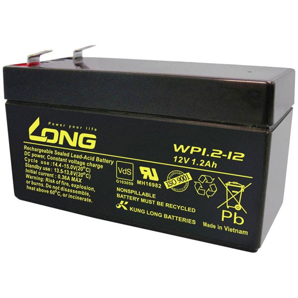 Long VRLA 12V 1.2Ah AGM Battery Maintenance-Free VDS Certified