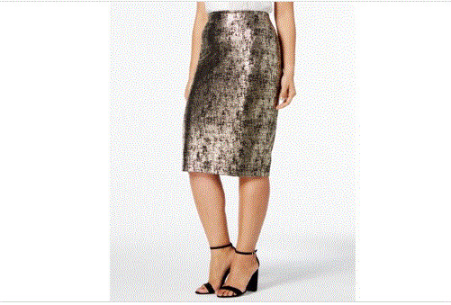 Skirt, Black Crosshatch, Size- 2x