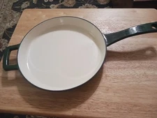 Parini Enameled Green CAST IRON 9” Round Pan Enamel Cookware Non-Stick Durable 